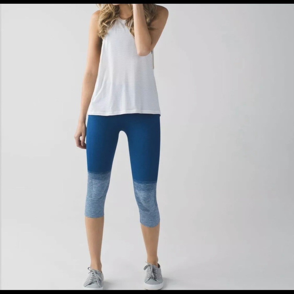Lululemon Street Crop Size 6 Heathered Poseidon